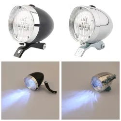 3 LED - vintage - phare de vélo - avant - flash