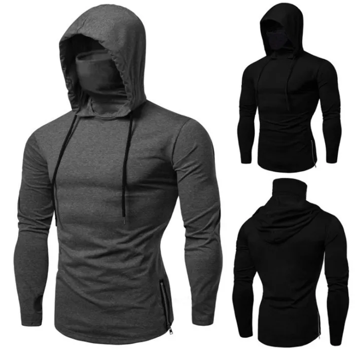Bluza męska z długim rękawem - z osłoną twarzyBluzy & Swetry