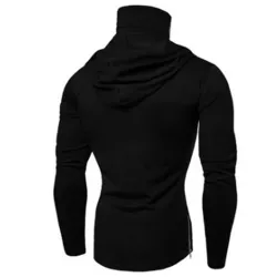 Herren Langarm-Hoodie - mit Gesichtsbedeckung
