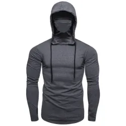 Herren Langarm-Hoodie - mit Gesichtsbedeckung