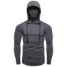 Herren Langarm-Hoodie - mit Gesichtsbedeckung