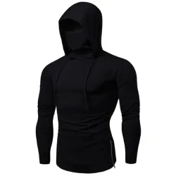Men's long sleeve hoodie - with face cover