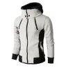 Fashionable men's hoodie - with turtleneck - long sleeves / pockets / zippers