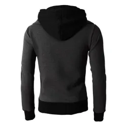 Modna bluza męska - z golfem - długie rękawy / kieszenie / zamkiBluzy & Swetry