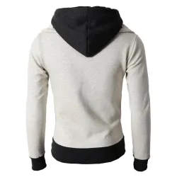 Fashionable men's hoodie - with turtleneck - long sleeves / pockets / zippers