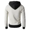 Fashionable men's hoodie - with turtleneck - long sleeves / pockets / zippers