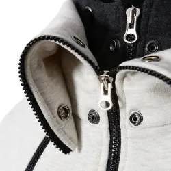 Fashionable men's hoodie - with turtleneck - long sleeves / pockets / zippers