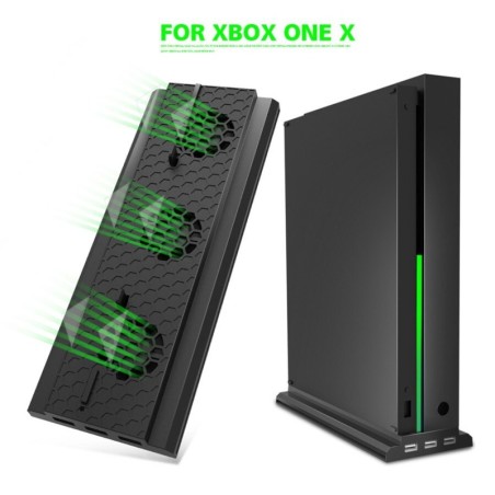 OIVO - vertical stand - holder - external cooler fan - 3 USB ports - for Xbox One X game console