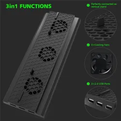 OIVO - podstawka pionowa - uchwyt - wentylator zewnętrzny - 3 porty USB - do konsoli Xbox One XXbox One