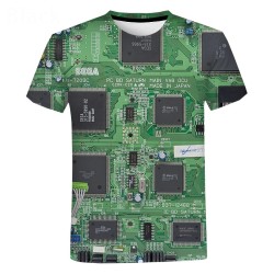 Druk 3D z chipem elektronicznym - koszulka w stylu hip hop - krótki rękawT-shirt