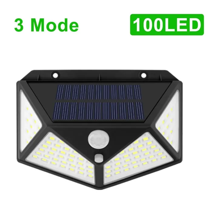 Zewnętrzne / ogrodowe oświetlenie solarne - lampa - wodoodporna - czujnik ruchu - 3 tryby - 100 LEDOświetlenia słonecznego