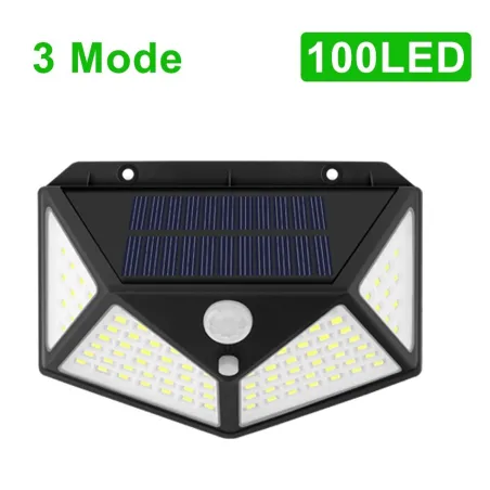 Zewnętrzne / ogrodowe oświetlenie solarne - lampa - wodoodporna - czujnik ruchu - 3 tryby - 100 LEDOświetlenia słonecznego
