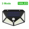 Utomhus/trädgårdssolljus - lampa - vattentät - rörelsesensor - 3-lägen - 100 LED