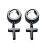 AretesPendientes con cruz - unisex - acero inoxidable
