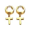 AretesPendientes con cruz - unisex - acero inoxidable