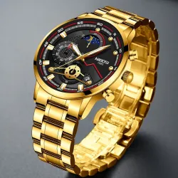 NIBOSI - montre de luxe pour homme - étanche - Quartz - acier inoxydable