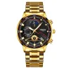 NIBOSI - montre de luxe pour homme - étanche - Quartz - acier inoxydable