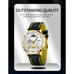 NIBOSI - luxurious men's watch - waterproof - Quartz - with silicone strap