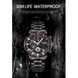 NIBOSI - luxurious men's watch - waterproof - Quartz - with silicone strap
