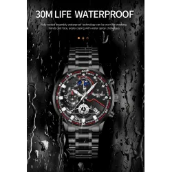 NIBOSI - montre de luxe pour homme - étanche - Quartz - acier inoxydable