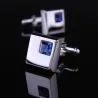 Eleganti gemelli quadrati - argento - con cristalli