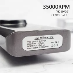 Profesjonalna wiertarka do paznokci - pilnik elektryczny - do manicure / pedicure - ładowalna - 35000 RPM - 30WWiertła Do Paz...