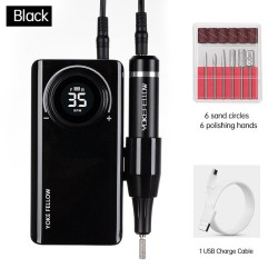 Professional nail drill machine - electric nail file - for manicure / pedicure - rechargeable - 35000 RPM - 30W
