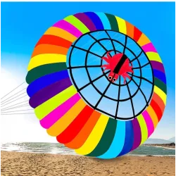 CometaColorful rainbow with spider - large kite - 2.5m