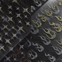 Nail stickers - high quality - gold & silver - adhesive - art decoration