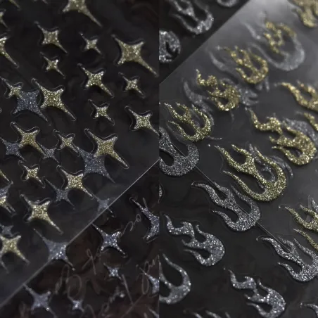 Nail stickers - high quality - gold & silver - adhesive - art decoration