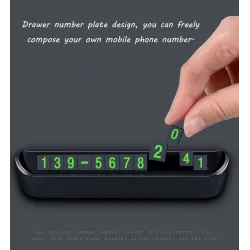 Temporäres Autokennzeichen - Parkkarte - Telefonnummer - mit doppelseitigen / drehbaren Leuchtbuchstaben