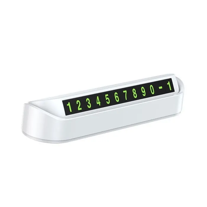 Temporary car number plate - parking card - phone number - with double sided / rotatable luminous letters