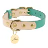 Lederhalsband - für Hunde / Katzen - personalisierter Kosename - Telefonnummer - ID-Tag