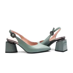 Elegante Sandalen - Slingback-Pumps - echtes Leder