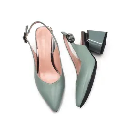 Elegante Sandalen - Slingback-Pumps - echtes Leder