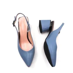 Elegante Sandalen - Slingback-Pumps - echtes Leder