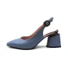 Elegante Sandalen - Slingback-Pumps - echtes Leder