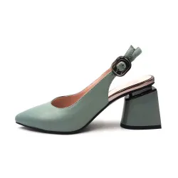Elegante Sandalen - Slingback-Pumps - echtes Leder