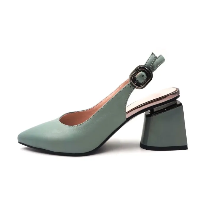 Elegante Sandalen - Slingback-Pumps - echtes Leder