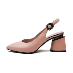 Elegante Sandalen - Slingback-Pumps - echtes Leder