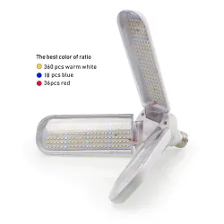 LED plant grow light - fito-lamp - full spectrum - tube - foldable - 4 pieces