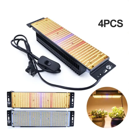 Oświetlenie LED do uprawy roślin - pełne spektrum - fito-lampa - 465 LED - 300W - 4 sztukiLampa Wzrostu