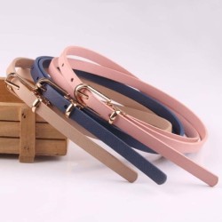 Elegant thin leather belt - adjustable
