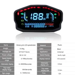 Universal motorcycle speedometer - LCD digital backlight - LED - waterproof