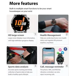 LUIK - Smart Watch - touchscreen - fitnesstracker - bloeddruk - waterdicht - Bluetooth - Android iOSSmart-Wear