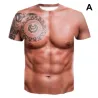 Creatief t-shirt met korte mouwen - met 3D-print - sterke spieren / tattooT-Shirts