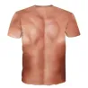 Creative short sleeve t-shirt - with 3D printing - strong muscles / tattoo