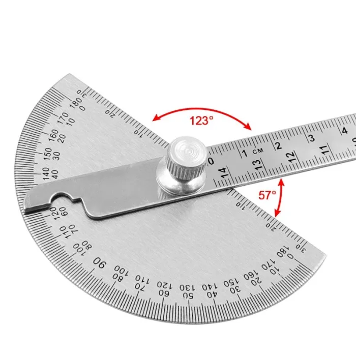 Protractor angle - 145mm - stainless steel - high quality