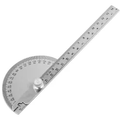 180-Grad-Winkelmesser - Winkelmesser - Messlineal - drehbar - Edelstahl - 0 - 145 mm