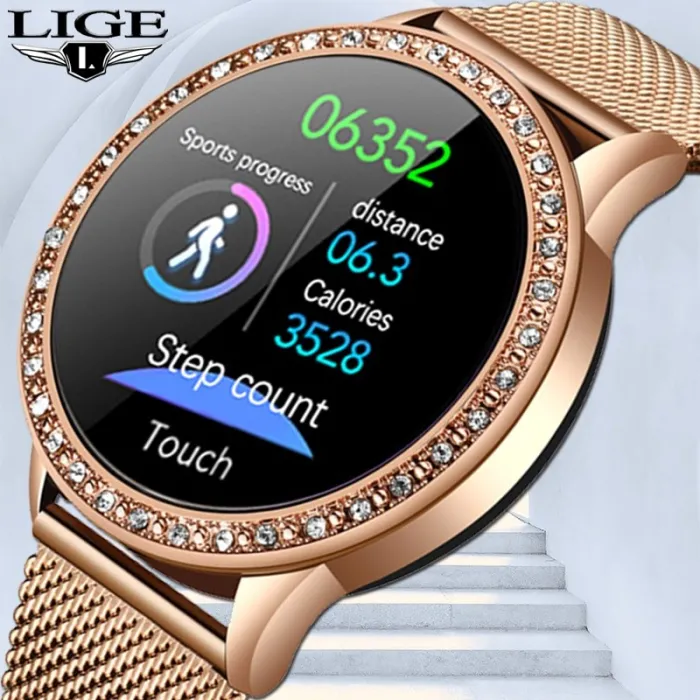 LIGE - Smart Watch - Farbdisplay - Full Touch - Fitnesstracker - Blutdruck - Wasserdicht - Unisex